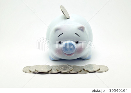 The concept of saving money set up on a white background. 59540164