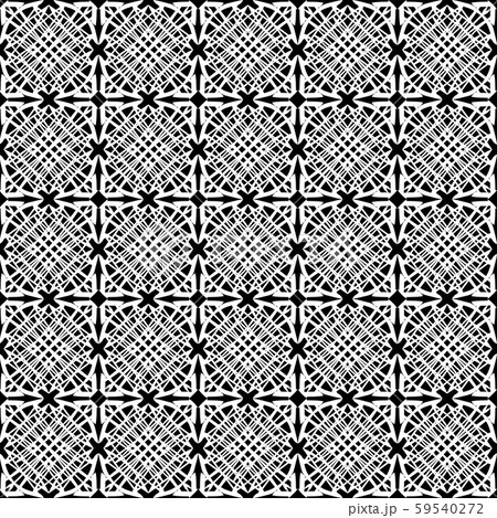 Seamless geometric pattern. White lines on a black background. 59540272