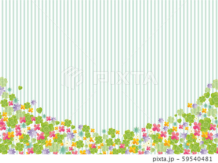 春 春 背景 四つ葉 クローバー 花 カラフルのイラスト素材