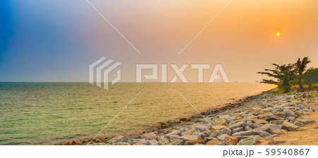 Sunset over the Straits of Malacca. Panorama 59540867