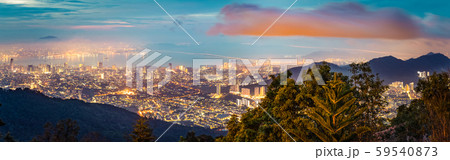 Beautiful view of George Town from Penang Hill. 59540873