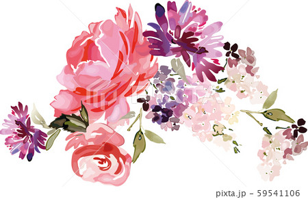 Vector card with floral pattern in watercolor 59541106