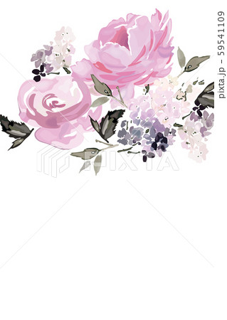 Vector card with floral pattern in watercolor 59541109