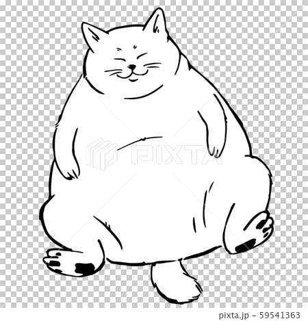 座っている大きな猫のイラスト素材 59541363 Pixta