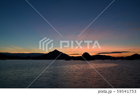 青葉山と夕日 青葉山と夕日 59541753