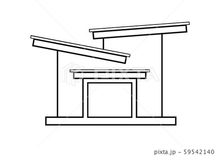 Abstract outline drawing, two connected modern Abstract outline drawing, two connected modern 59542140