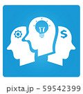 human head with idea bulb, money and gear 59542399