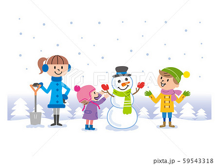 子供たち 雪遊び イラスト のイラスト素材