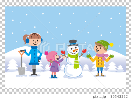 子供たち 雪遊び イラスト のイラスト素材