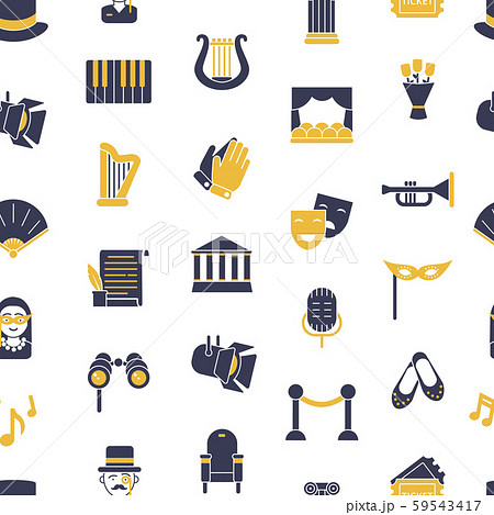 Vector flat theatre icons pattern or background illustration Vector flat theatre icons pattern or background illustration 59543417