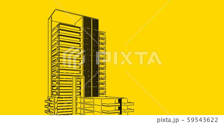 3D illustration architecture building perspective 59543622