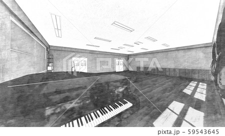 学校　音楽室　椅子なし　人なし　イラスト49 59543645