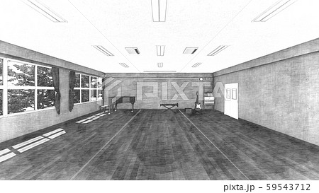 学校　音楽室　椅子なし　人なし　イラスト41 59543712