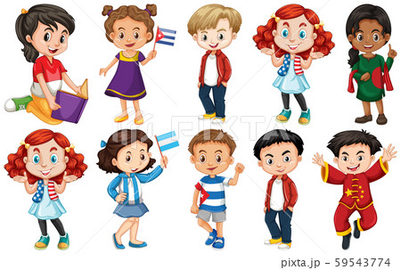 Set of children from different countries 59543774
