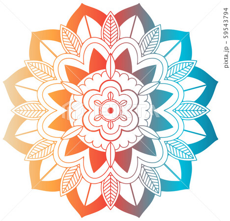 Mandala pattern design in blue and yellow 59543794