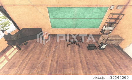 学校 音楽室 人あり 黒板文字なし イラスト40 学校 音楽室 人あり 黒板文字なし イラスト40 59544069