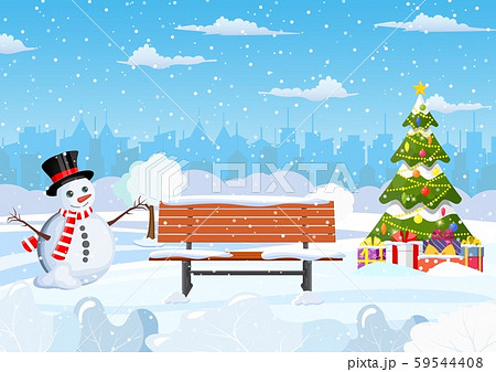 snowy winter city park 59544408