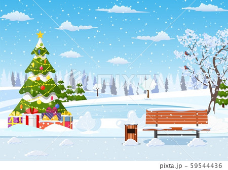 snowy winter city park 59544436