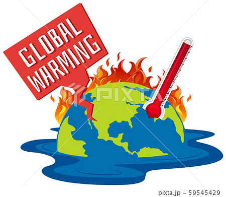 Global Warming With Earth On Fireのイラスト素材