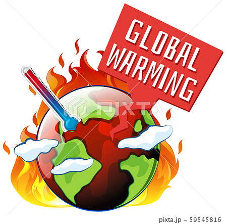 Global warming with earth on fire 59545816