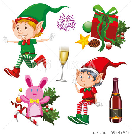 Set of isolated objects of christmas theme 59545975