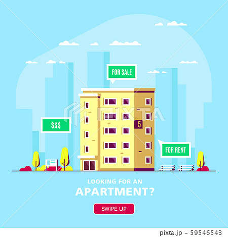 Real Estate Concept Banner. Stock Vector illustration 59546543