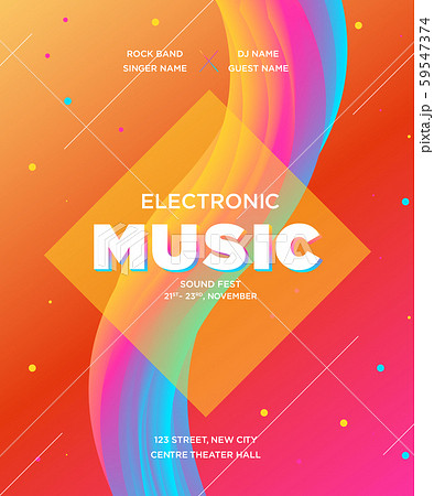 Colorful Waves Gradient Music Flyer. Template for DJ Poster, Web Banner, Pop-Up. Geometric template vector design. Colorful Waves Gradient Music Flyer. Template for DJ Poster, Web Banner, Pop-Up. Geometric template vector design. 59547374