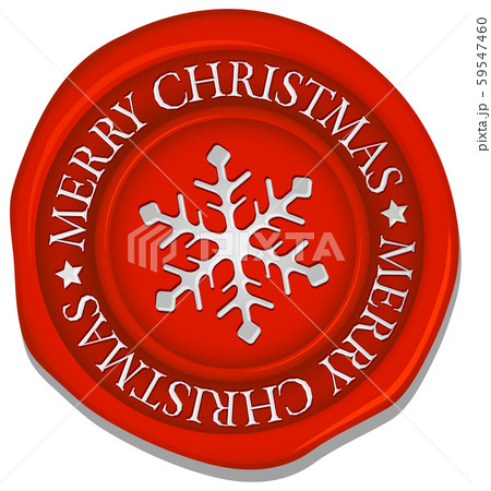 シーリングワックス 封蝋 イラスト クリスマス 冬のイメージ 雪の結晶 のイラスト素材