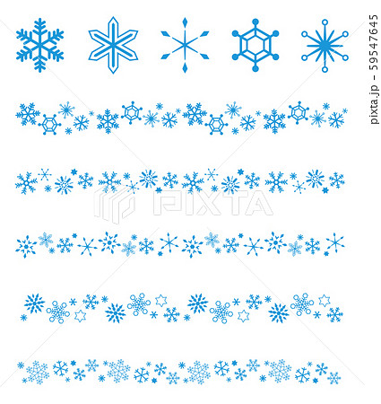 雪の結晶アイコン ラインセット のイラスト素材