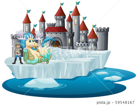 Scene with dragon and knight Scene with dragon and knight 59548167