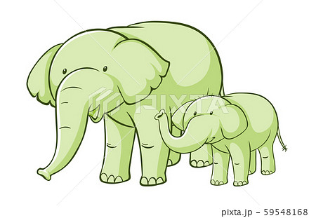 Green elephants on white background 59548168