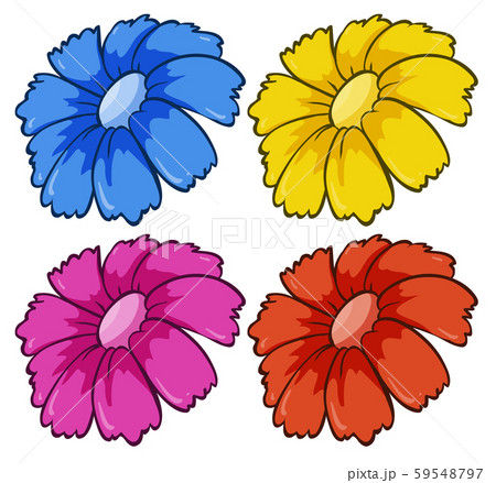Four flowers in different colors 59548797