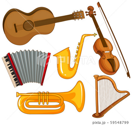 Isolated set of instruments on white background 59548799