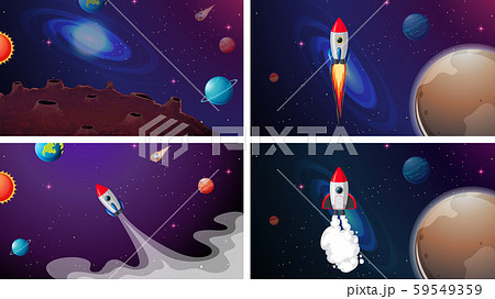 Set of rockets in solar system Set of rockets in solar system 59549359