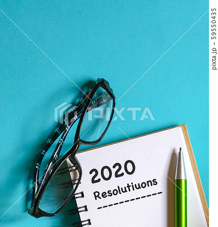 2020 new year goal, plan, action text on note pad. 2020 new year goal, plan, action text on note pad. 59550435