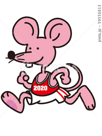 走るネズミのイラスト素材