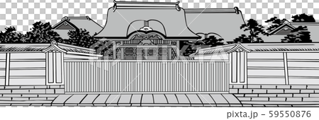 Ukiyoe Building 13 Black and White 59550876