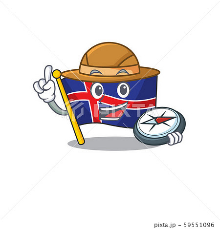 Character flag iceland cartoon on holding compass Character flag iceland cartoon on holding compass 59551096