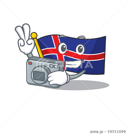Mascot flag iceland cartoon on the photographer Mascot flag iceland cartoon on the photographer 59551099
