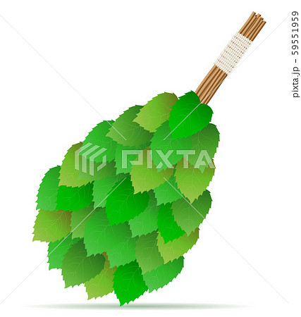 broom made of birch branches for a bath or sauna 59551959