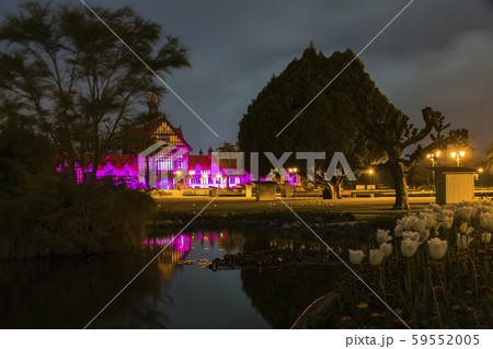 ニュージーランド　ロトルア　ライトアップされたロトルア博物館 59552005