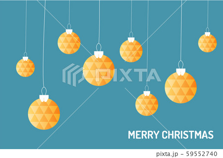 Merry Chrismas vector, gold chrismas ball hanging on the blue background Merry Chrismas vector, gold chrismas ball hanging on the blue background 59552740