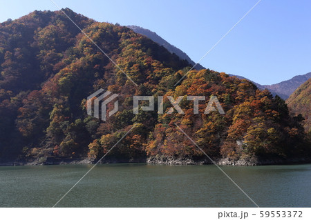 水殿ダム ダム湖の紅葉 59553372