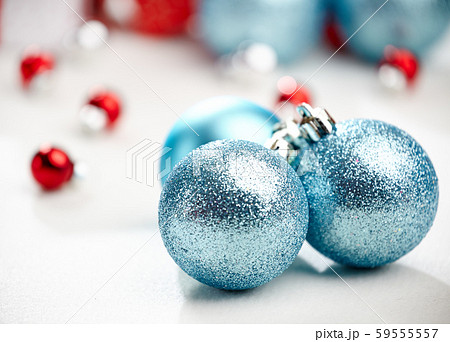 Christmas decoration, blue ball on white 59555557