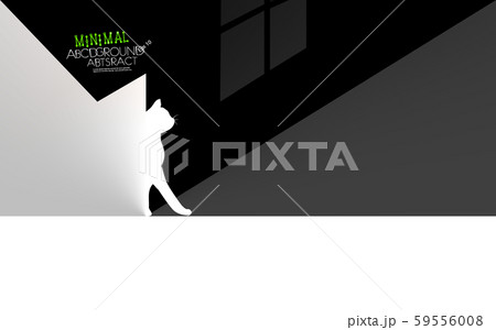 Abstract minimal cat contrast white or black 59556008