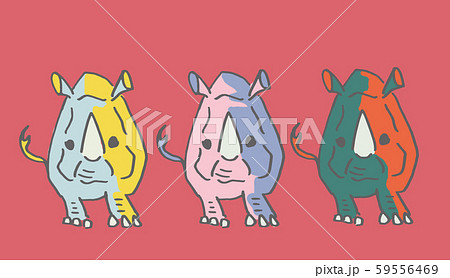 カラフルなサイのイラスト素材 [59556469] - PIXTA
