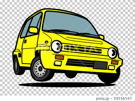懐かしめ国産コンパクトカー ジャンプ 黄色 自動車イラスト 懐かしめ国産コンパクトカー ジャンプ 黄色 自動車イラスト 59556547