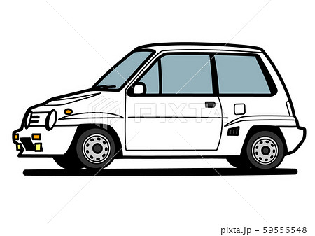懐かしめ国産コンパクトカー 白色 自動車イラスト 懐かしめ国産コンパクトカー 白色 自動車イラスト 59556548