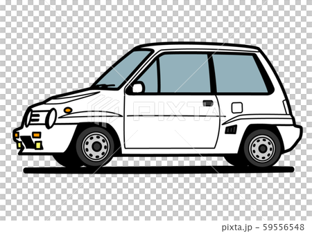懐かしめ国産コンパクトカー 白色 自動車イラスト 懐かしめ国産コンパクトカー 白色 自動車イラスト 59556548