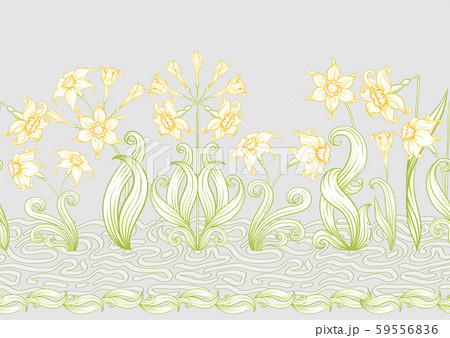 Narcissus. Seamless pattern, background. Narcissus. Seamless pattern, background. 59556836